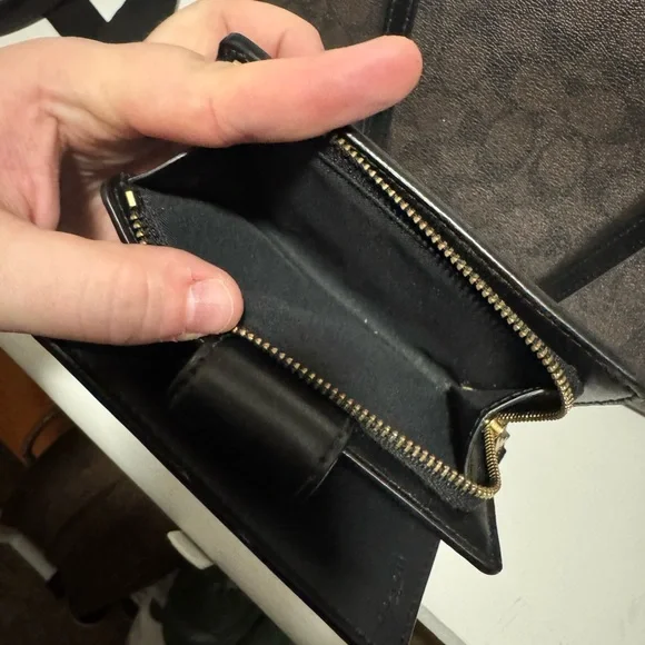 Coach Signature Brown and Black Tote Bag with Wallet - Picture 7 of 8